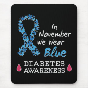 In November we wear blue, Diabetes Awareness Mouse Mat