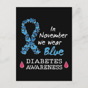 In November we wear blue, Diabetes Awareness Postcard