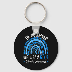 In November we Wear Blue Diabetes Awareness Rainbo Key Ring