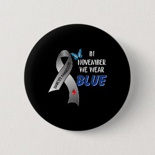 In November We Wear Blue Diabetes Awareness Ribbon 6 Cm Round Badge