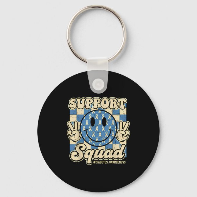 In November We Wear Blue Diabetes Awareness Suprt  Key Ring (Front)