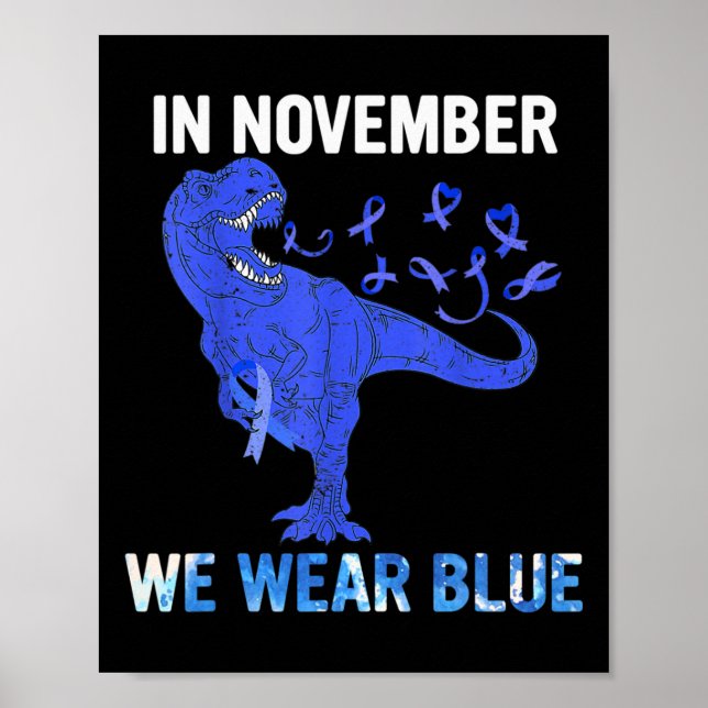 In November We Wear Blue Diabetes Awareness Toddle Poster (Front)
