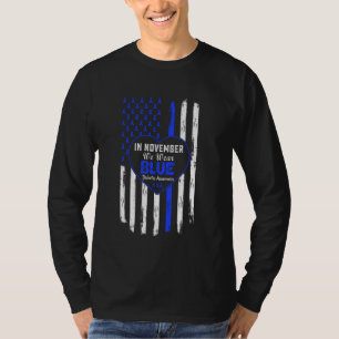In November We Wear Blue Diabetes Awareness Us Fla T-Shirt