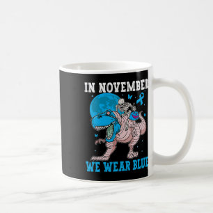 In November We Wear Blue Diabetes Trex Dino Kids T Coffee Mug