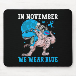 In November We Wear Blue Diabetes Trex Dino Kids T Mouse Mat
