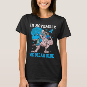 In November We Wear Blue Diabetes Trex Dino Kids T T-Shirt