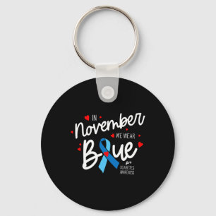 In November We Wear Blue Diabetic Warrior Diabetes Key Ring