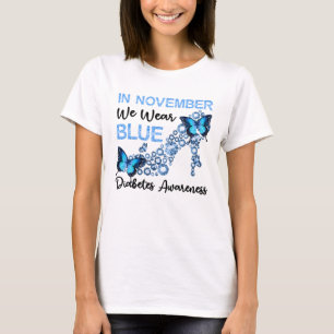 In November We Wear Blue Diamonds & Butterflies T-Shirt
