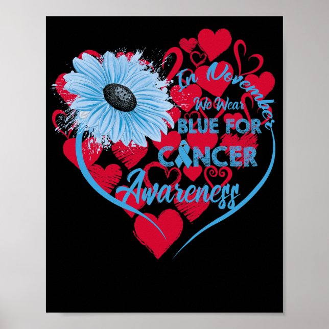 In November We Wear Blue For Diabetes Awareness Poster (Front)