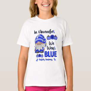 In November We Wear Blue: Gnome Diabetes Awareness T-Shirt