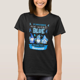 In November We Wear Blue Gnome Diabetes Awareness T-Shirt