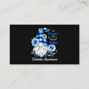In November We Wear Blue Gnomes Diabetes Awareness Business Card