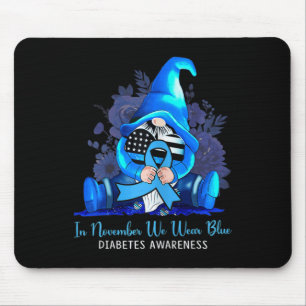 In November We Wear Blue Gnomes Diabetes Awareness Mouse Mat