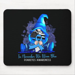 In November We Wear Blue Gnomes Diabetes Awareness Mouse Mat