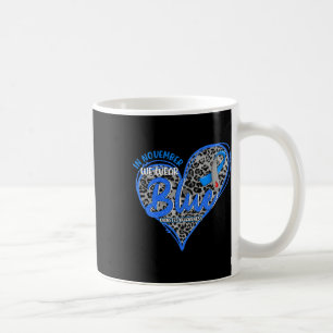 In November We Wear Blue Heart Leopard Diabetes Aw Coffee Mug