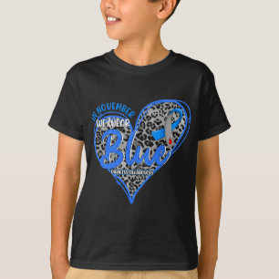 In November We Wear Blue Heart Leopard Diabetes Aw T-Shirt