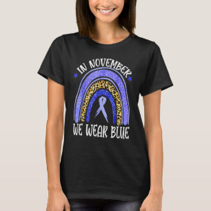 In November We Wear Blue Leopard Diabetes Awarenes T-Shirt