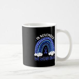 In November We Wear Blue Leopard Rainbow Diabetes Coffee Mug
