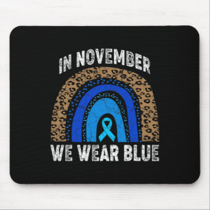 In November We Wear Blue Leopard Rainbow Diabetes Mouse Mat