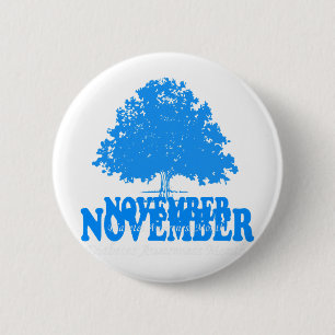 In November We Wear Blue Pumpkin Diabetes Awarenes 6 Cm Round Badge