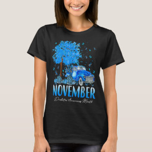 In November We Wear Blue Pumpkin Diabetes Awarenes T-Shirt