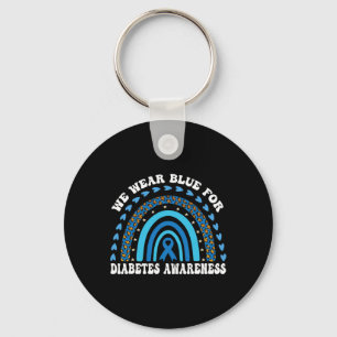 In November We Wear Blue Rainbow Diabetes Awarenes Key Ring