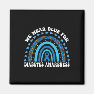 In November We Wear Blue Rainbow Diabetes Awarenes Magnet