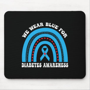 In November We Wear Blue Rainbow Diabetes Awarenes Mouse Mat