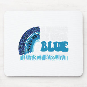 In November We Wear Blue Rainbow Diabetes Awarenes Mouse Mat