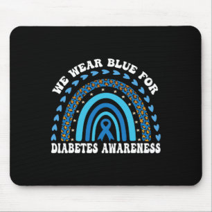 In November We Wear Blue Rainbow Diabetes Awarenes Mouse Mat