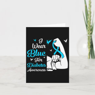 In November We Wear Blue Ribbon Diabetes Awareness Card