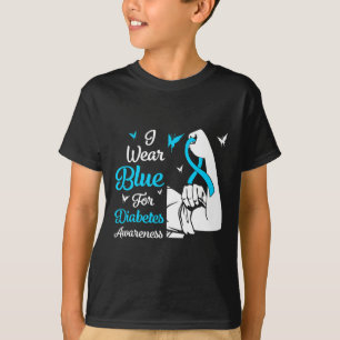 In November We Wear Blue Ribbon Diabetes Awareness T-Shirt