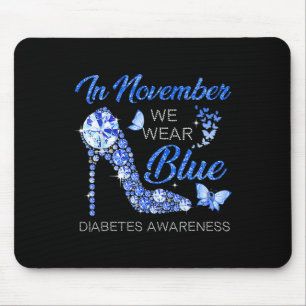 In November We Wear Blue Ribbon High Heel Diabetes Mouse Mat