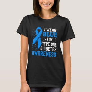In November We Wear Blue Ribbon T1D Diabetes Aware T-Shirt