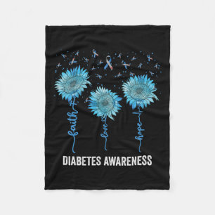 In November We Wear Blue Sunflower Diabetes Awaren Fleece Blanket