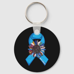 In November We Wear Blue Sunflower Diabetes Awaren Key Ring