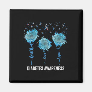 In November We Wear Blue Sunflower Diabetes Awaren Magnet