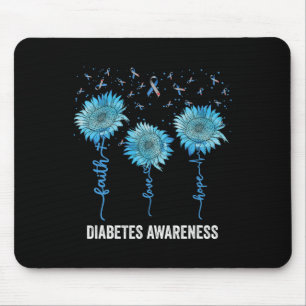 In November We Wear Blue Sunflower Diabetes Awaren Mouse Mat