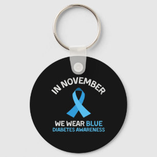 In November We Wear Blue Support Diabetes Awarenes Key Ring
