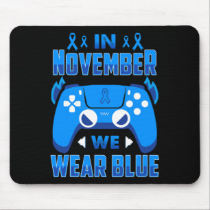 In November We Wear Blue T1d Diabetes Awareness Ga Mouse Mat