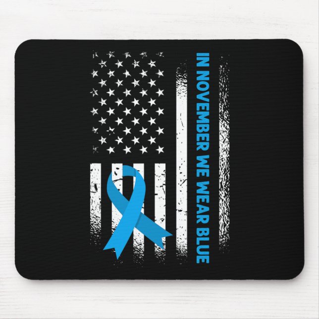 In November We Wear Blue - T1d Diabetes Awareness  Mouse Mat (Front)