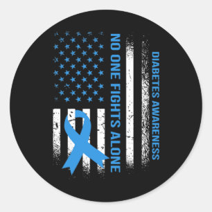 In November we Wear Blue T1D T2D Diabetic Diabetes Classic Round Sticker