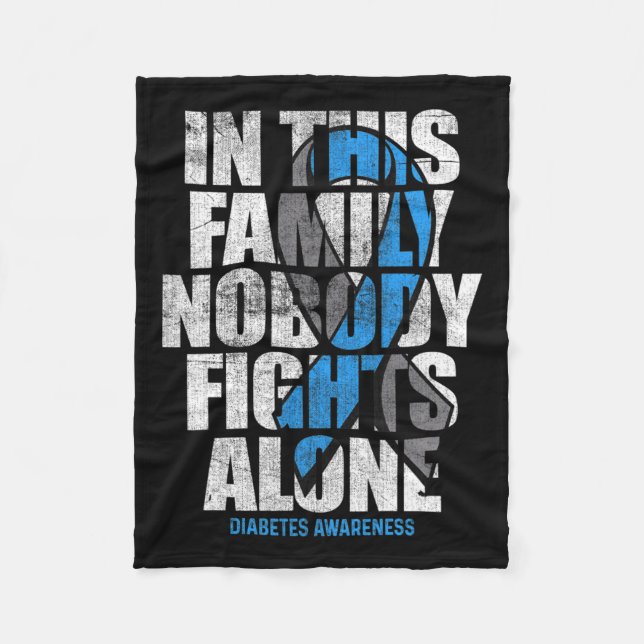 In November We Wear Blue T1d T2d Diabetic Diabetes Fleece Blanket (Front)