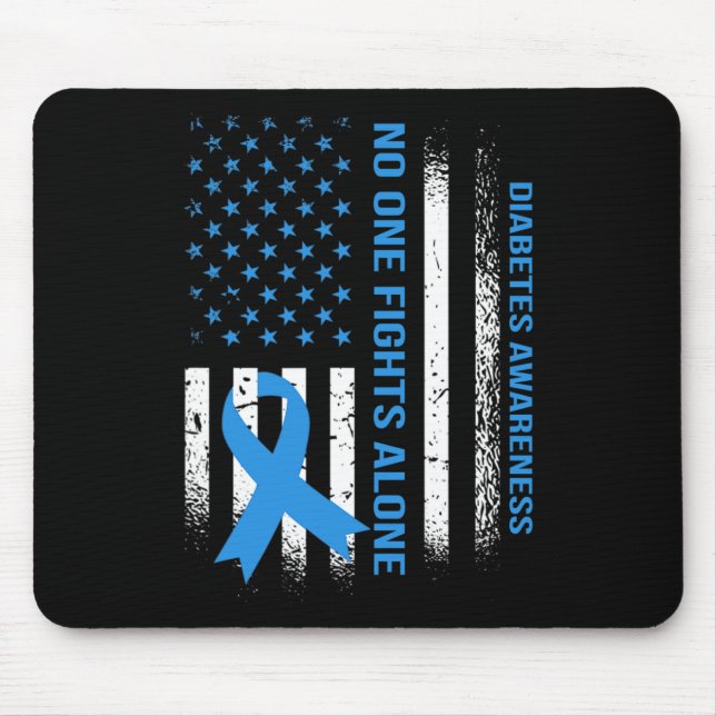 In November we Wear Blue T1D T2D Diabetic Diabetes Mouse Mat (Front)