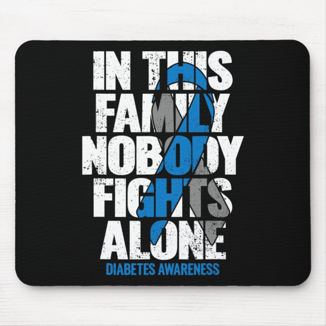 In November we Wear Blue T1D T2D Diabetic Diabetes Mouse Mat (Front)