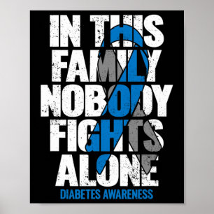 In November we Wear Blue T1D T2D Diabetic Diabetes Poster