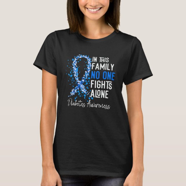 In November we Wear Blue T1D T2D Diabetic Diabetes T-Shirt (Front)