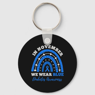 In November We Wear Blue T1d Type 1 Diabetes Aware Key Ring