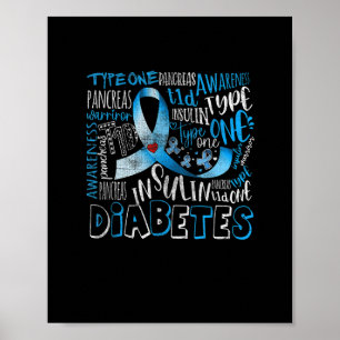 In November We Wear Blue T1D Type 1 Diabetes Aware Poster
