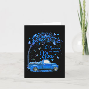 In November We Wear Blue Truck Butterfly Diabetes Card